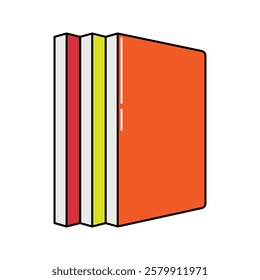 Stacked Folders. A collection of colored folders stacked together.