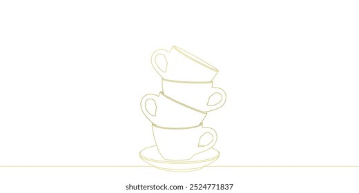 Stacked glasses line vector design