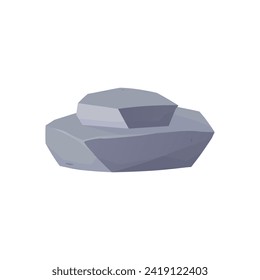 Stacked grey stones or boulders, flat vector illustration isolated on white background. Pile of two stones for nature landscape scenery or game design element.