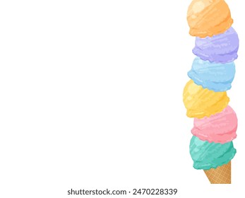 Stacked ice cream frame illustration