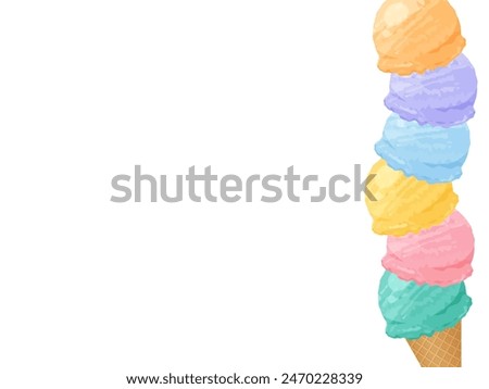 Stacked ice cream frame illustration
