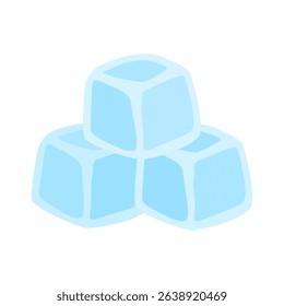 stacked ice cubes flat cartoon illustration