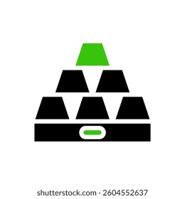 Stacked Ingots with a Green Highlighted Leader