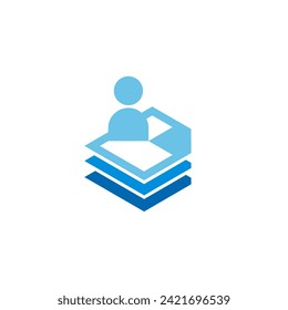 Stacked Job Profile Document HR Logo Design Vector
