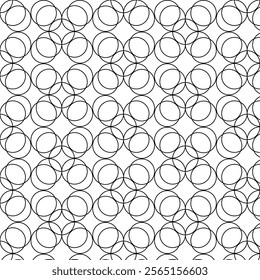 Stacked layered circle geometric pattern with a kawung-like theme. Seamless pattern with an oval theme