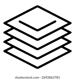 Ícone de camadas empilhadas representando a organização e a estrutura dos dados.