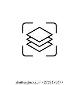 Icono de contorno de capas apiladas Elemento de diseño digital de forma geométrica simple