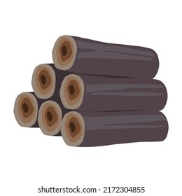 Stacked Logs Clip Art Isolated On White Back Ground.