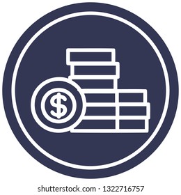 stacked money circular icon symbol