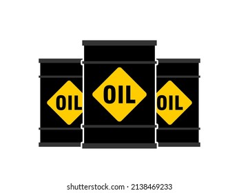 Stacked Oil Barrel Price Sign Gasoline Fuel Energy Graphic Icon. Vector Image.