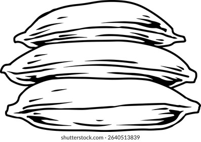 Stacked Organic Fertilizer Bags Illustration