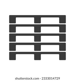 Stacked pallets glyph icon isolated on white background.Vector illustration.