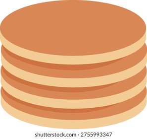 Stacked Pancakes Breakfast Sweet Dessert Vector Illustration