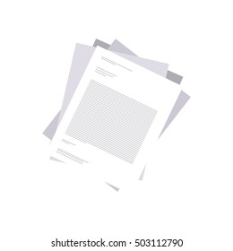 stacked paper sheets with text