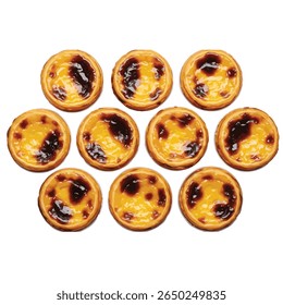 Stacked Pastel de Nata: Golden Toasted Tops, Flaky Crust