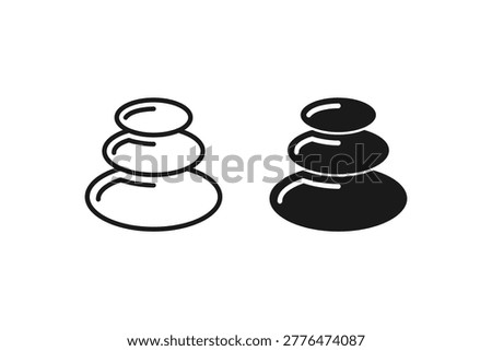 Stacked pebble stones icon representing spa, meditation, and balance