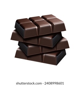 Stacked pieces of dark chocolate