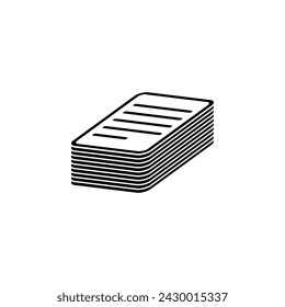 Stacked Pile of Financial Documents flat vector icon. Simple solid symbol isolated on white background