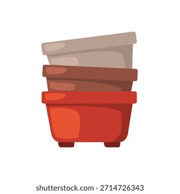 Stacked plant pots icon vector illustration, pot clip art, clip art flower pots, flower pot clip art, isolated on white background