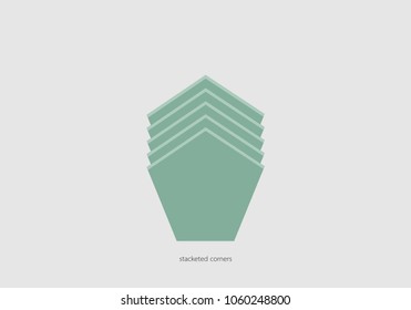 stacked pockets napkin fold,vector illustration.