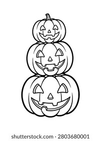 Stacked Pumpkins Coloring Page