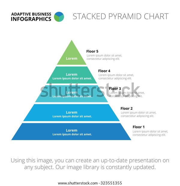 積み上げピラミッドグラフ 5つのステップ オプション 部品 プロセスを含む チャート グラフ 図の抽象エレメント プレゼンテーションとトレーニング用のベクター画像ビジネステンプレート インフォグラフィックのクリエイティブコンセプト のベクター画像素材