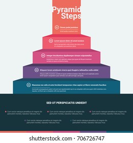 Stacked Pyramid Chart Infographic Colorful Information Great for Presentations