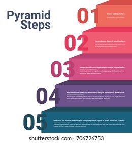 Stacked Pyramid Chart Infographic Colorful Information Great for Presentations