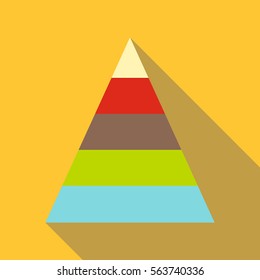 Stacked pyramid icon. Flat illustration of stacked pyramid vector icon for web design
