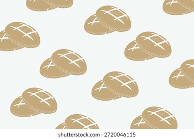 Padrão Rústico sem emenda da ilustração de pão redondo empilhado