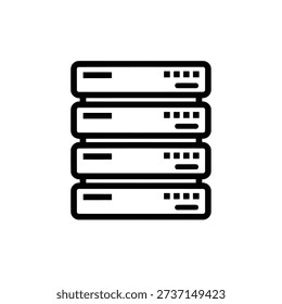 Stacked servers line icon vector illustration for technology background