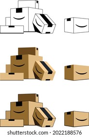 
stacked shipping and cargo boxes in different sizes and shapes