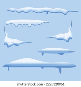 stacked snow collection illustration vector