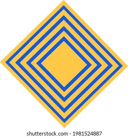 stacked square logo in blue and yellow
