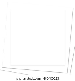 Stacked Square White Paper Frame Vector Illustration