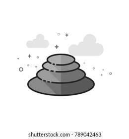Stacked stone icon in flat outlined grayscale style. Vector illustration.