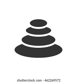 Stacked stone icon in single grey color. Spa, meditation, wellness, relaxation
