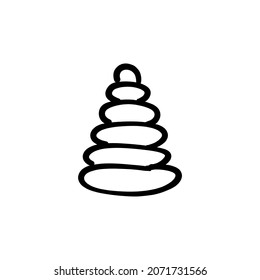 stacked stone icon in vector. Logotype - Doodle