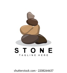 Stacked Stone Logo Design, Balancing Stone Vector, Building Material Stone Illustration, Pumice Stone Illustration Walpapeer