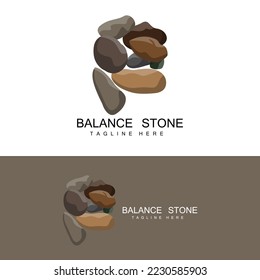 Stacked Stone Logo Design, Balancing Stone Vector, Building Material Stone Illustration, Pumice Stone Illustration