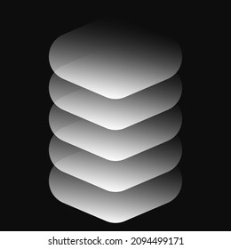 Stacked Tower Abstract Server, HDD, Hosting Or Building Construction Icon