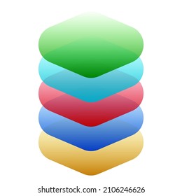 Stacked Tower Abstract Server, HDD, Hosting Or Building Construction Icon