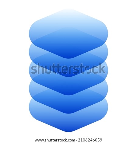 Stacked tower abstract server, HDD, hosting or building construction icon