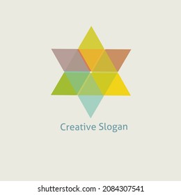 stacked triangle vector design gradient business type logo