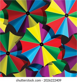 stacked umbrella vector illustration. designed for pattern motifs so that the image can be expanded indefinitely. stacked umbrella vector illustration can be used for online or print media