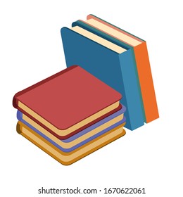 Stacked vector books composition. Template for course, study