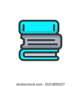 Stacked volumes represent knowledge storage centrally