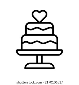 Stacked wedding cake dessert with heart topper color editable