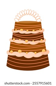 Stacked wedding cake dessert vector illustration