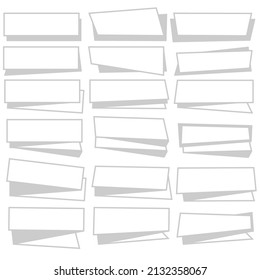 Stacked white paper banners with shadows